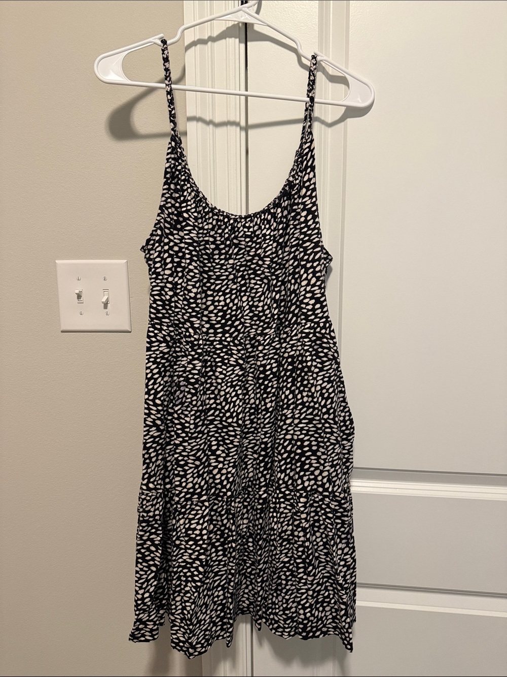 Old Navy Black and White Spotted Mini Sundress